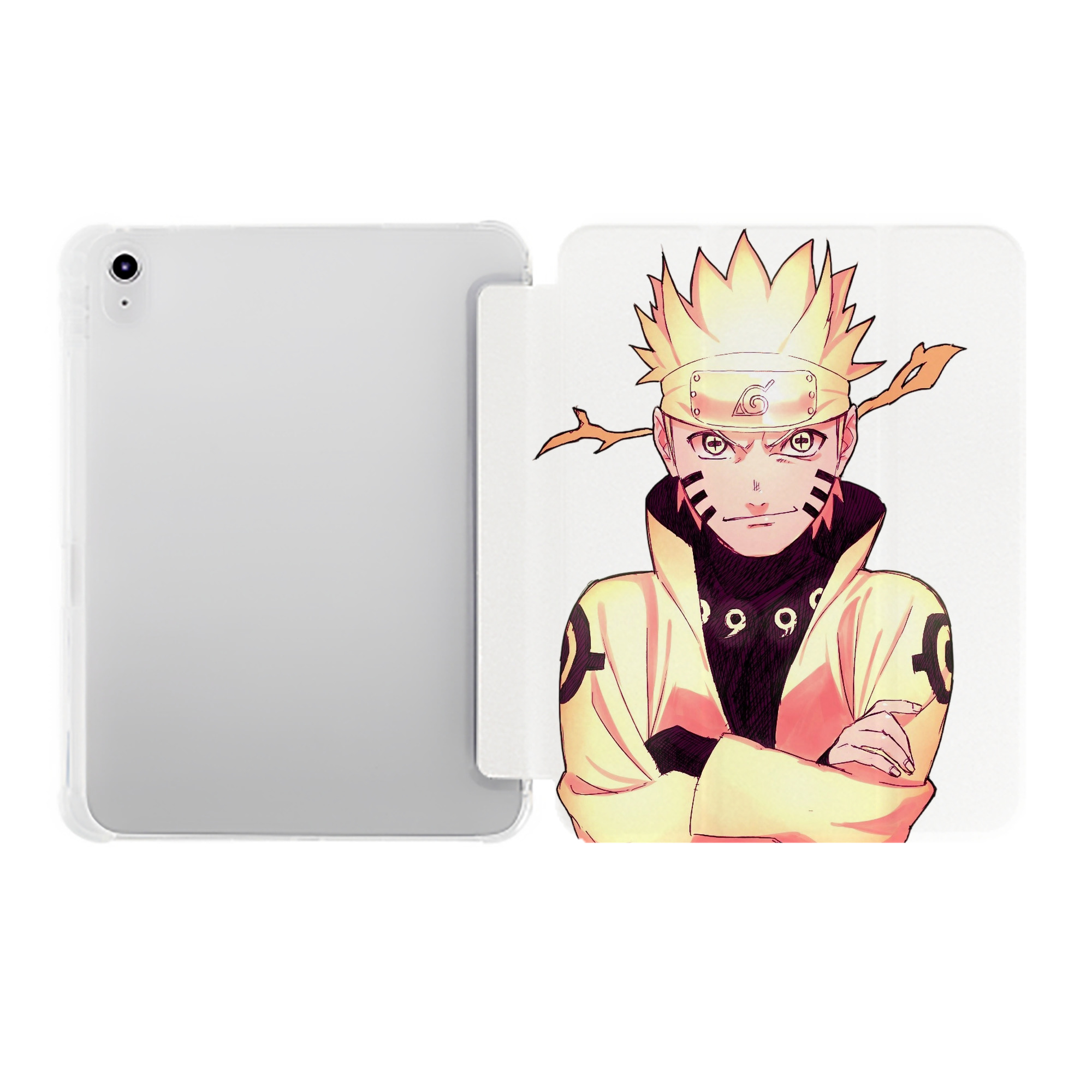 （画像用） NARUTO -ナルト- うずまき ナルト Uzumaki Naruto IPad ケース ペン収納付き 三つ折りスタンド PUレザー×シリコン 対応機種9.5/10.5/10.9インチ